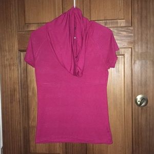 Pink Cowl Neck Blouse.